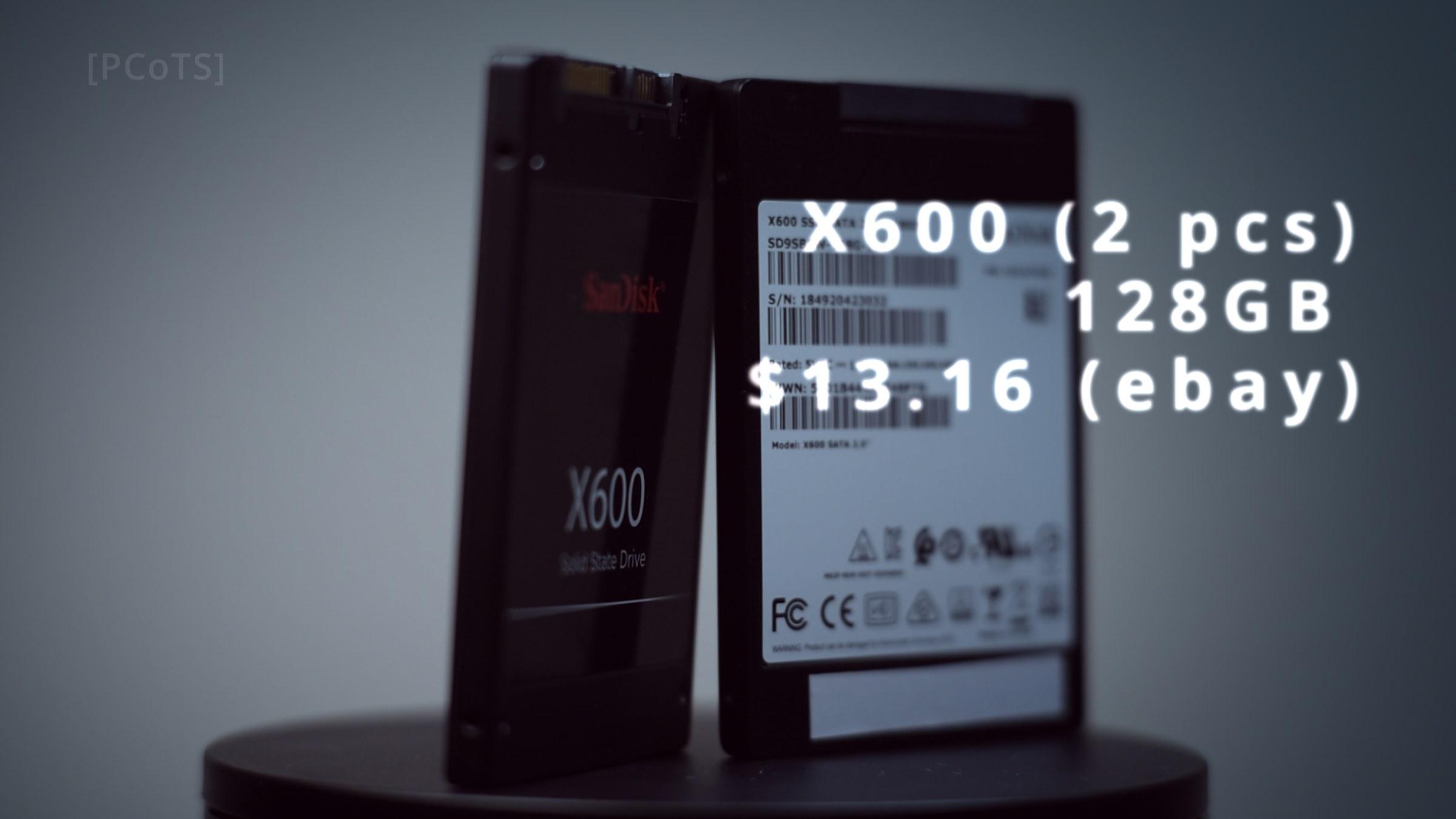 Two SanDisk X600 128 GB SSDs